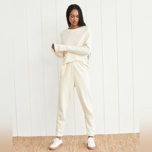 Jenni Kayne Saturday Sweatpant in Cream, Small